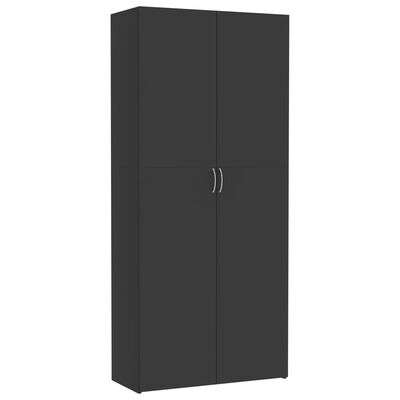 vidaXL Шкаф за съхранение, сив, 80x35,5x180 см, ПДЧ
