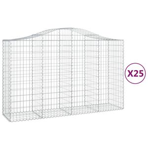 vidaXL Габионни кошници арка 25 бр 200x50x120/140см поцинковано желязо