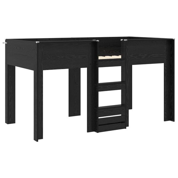 vidaXL Двуетажно легло за деца Черния дъб 100 x 200 cm Инженерно дърво