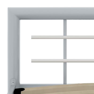 vidaXL Рамка за легло, сиво и бяло, метал, 140x200 cм