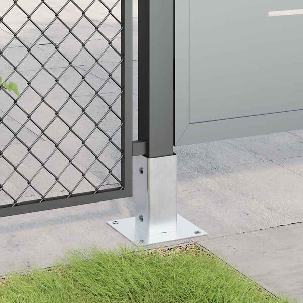 vidaXL Основи за стълбове квадрат 12 бр 71x71 мм поцинкована стомана