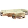 vidaXL Комплект дивани за открито 9 pcs Натурален и Крема