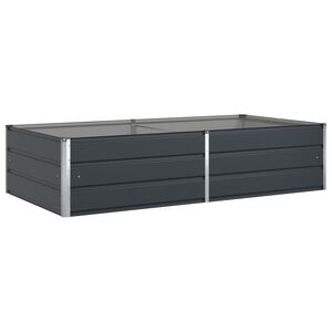 vidaXL Кашпа Антрацит 195 x 100 x 45 см Поцинкована стомана