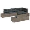 vidaXL Градински Софа Комплект с възглавница 8 pcs Сив полиратан
