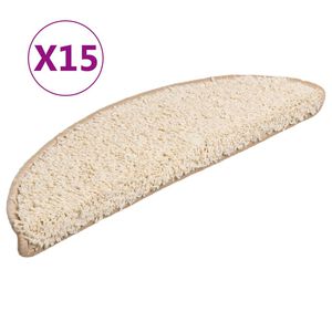 vidaXL Изтривалки за стълби, 15 бр., 56x17x3 см, кремави, полукръгли