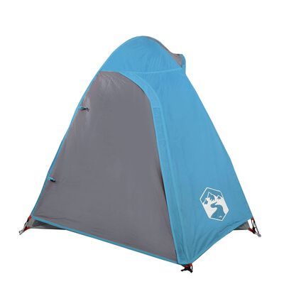 vidaXL Куполна къмпинг палатка, 2-местна, синя, водоустойчива