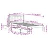 vidaXL Рамка за легло без матрак, бял, 100x200 см, бор масив