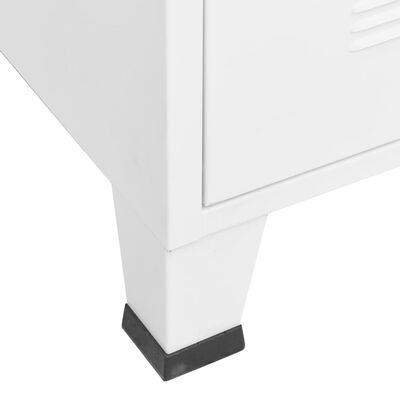 vidaXL Индустриален скрин за съхранение, бял, 75x40x115 cм, метал