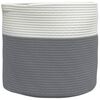 vidaXL Кош за съхранение, сиво и бяло, &Oslash;40x35 см, памук