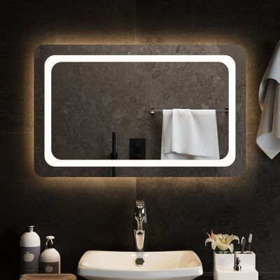 vidaXL LED огледало за баня, 80x50 см