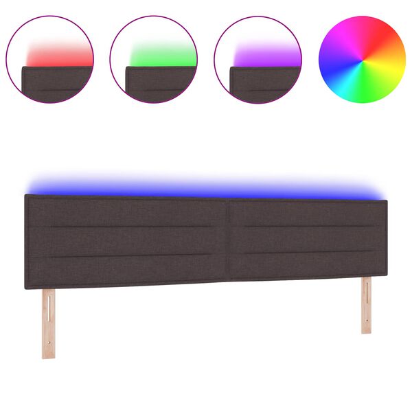 vidaXL LED глава С LED лентисти светлини Тъмен кафяв 200 cm Полиестер