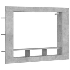 vidaXL ТВ шкаф, бетонно сив, 152x22x113 см, инженерно дърво