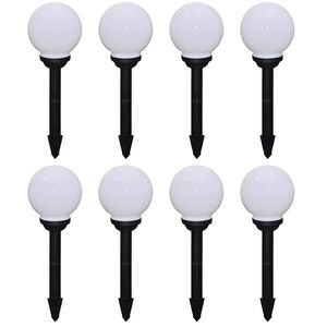 vidaXL Градински лампи за пътека, 8 бр, LED, 15 см, с анкер за земя
