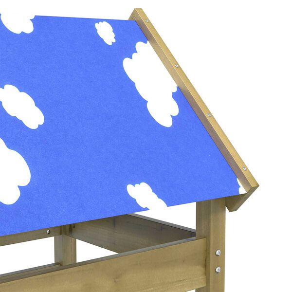 vidaXL Игрална кула Кафяво Солидна импрегнирана дървесина