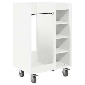 vidaXL Голф шкаф с колело Едноцветен Бяло 65 x 45 x 98 см