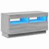 vidaXL ТВ шкаф с LED осветление, сив сонома, 80x35x40 см