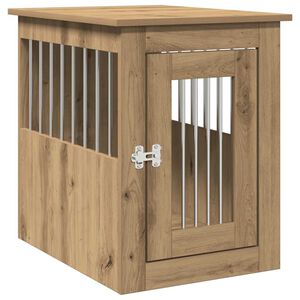 vidaXL Клетка за куче мебел, дъб артизан, 45x62x59 см, инженерно дърво