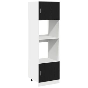 vidaXL Висящ шкаф с рафт Черния дъб 60 x 57 x 207 см Инженерно дърво