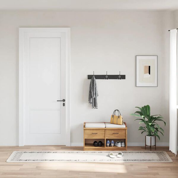 vidaXL Килим, миещ се, 80x300 см, светлобежов