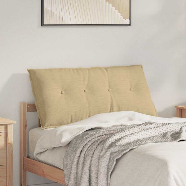 vidaXL Възглавница за гръб Сивозелен 100 x 50 cm Кордюрова тъкан