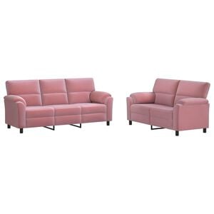 vidaXL Комплект дивани 2 pcs Розово Кадифе