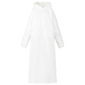 vidaXL Одеяло с качулка Бяло M Флийс и фланел