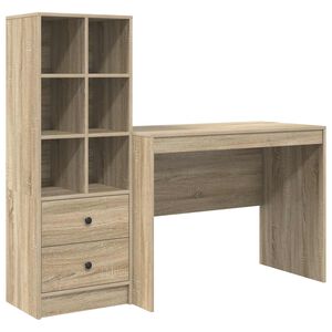 vidaXL Бюро Сонома дъб 145.5 x 50 x 127 см 2 бр.