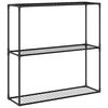 vidaXL 3-етажна стойка за растения Черно 100 x 32 x 102 см Стомана