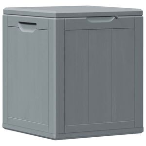 vidaXL Градинска кутия за съхранение, 90 л, сива, PP Дървен вид