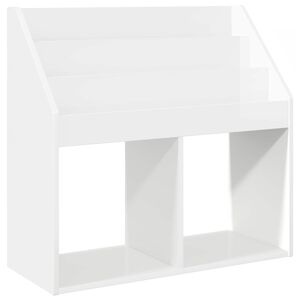 vidaXL Детска рафт за книги Лъскаво бяло 72,5 x 29,5 x 69 см