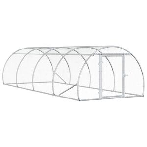 vidaXL Кокошарник Сребристо 400 x 150 x 100 см Поцинкована стомана