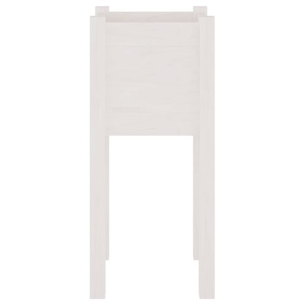 vidaXL Градински сандък, бял, 31x31x70 см, бор масив