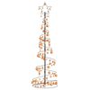 vidaXL Коледна елха светещ конус с топки 120 LED топло бяло 180 см