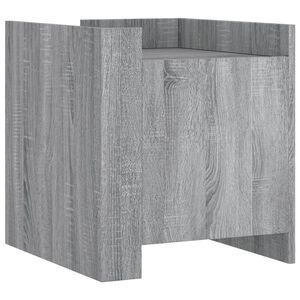 vidaXL Нощно шкафче, сив сонома, 45x50x50 см, инженерно дърво