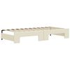 vidaXL Канапе с изтеглящо легло и чекмеджета кремаво 90x200см еко кожа