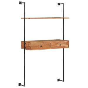 vidaXL Бюро за стена, 90x40x170 см, акациево дърво масив