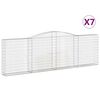 vidaXL Габионни кошници арка 7 бр 400x30x120/140 см поцинковано желязо