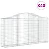 vidaXL Габионни кошници арка 40 бр 200x30x100/120см поцинковано желязо