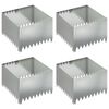 vidaXL Ограда за трева 4 pcs 60 x 60 x 35 cm Стомана Сребристо