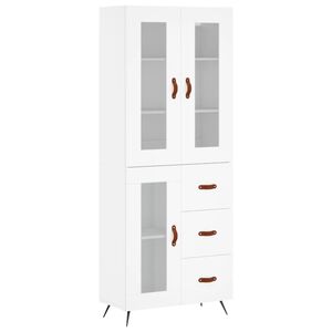 vidaXL Висок шкаф, бял, 69,5x34x180 см, инженерно дърво