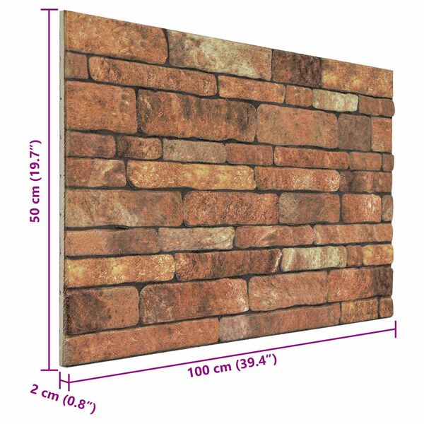 vidaXL Стенни панели 10 pcs Кафяв и бял 100 x 50 cm EPS пяна