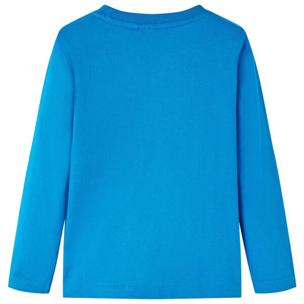 Детска тениска с дълъг ръкав, кобалтовосиньо, 104