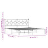 vidaXL Метална рамка за легло с горна табла, черна, 183x213 см