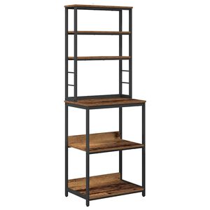 vidaXL Кухненски рафт Старо дърво 60 x 40 x 168 см Инженерно дърво