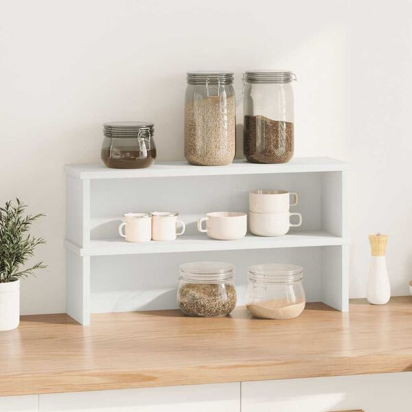 vidaXL Кухненски стелажи, стифиращи се 2 бр. Бели 60x15x16 см