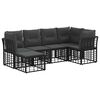 vidaXL Комплект дивани за открито с възглавница 6 pcs Черно Полиестер