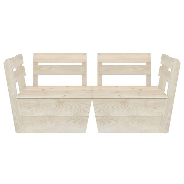 vidaXL Градински 2-местен палетен диван, импрегниран смърч
