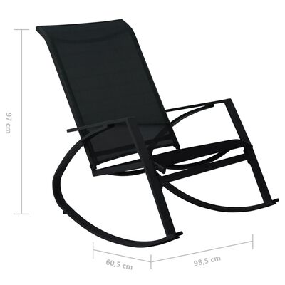 vidaXL Градински люлеещи се столове, 2 бр, textilene, черни