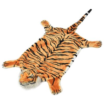 vidaXL Плюшен килим "тигър", 144 см, кафяв