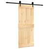 vidaXL Преплъзваща се врата Естествено и черно 85 x 210 cm